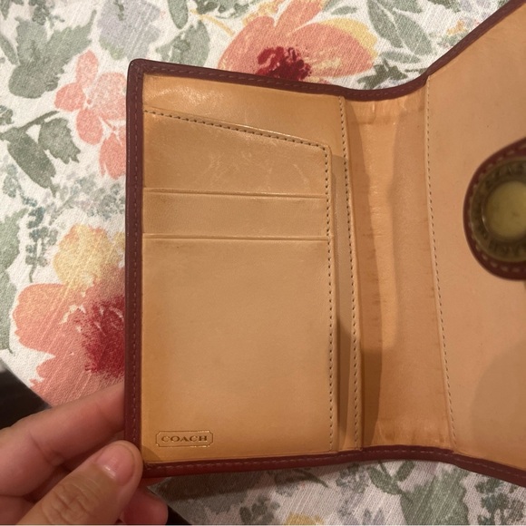 Sold Coach Signature Canvas Wallet with Red Trim - Picture 3 of 9